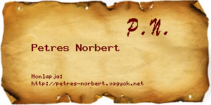 Petres Norbert névjegykártya