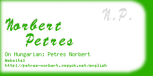 norbert petres business card